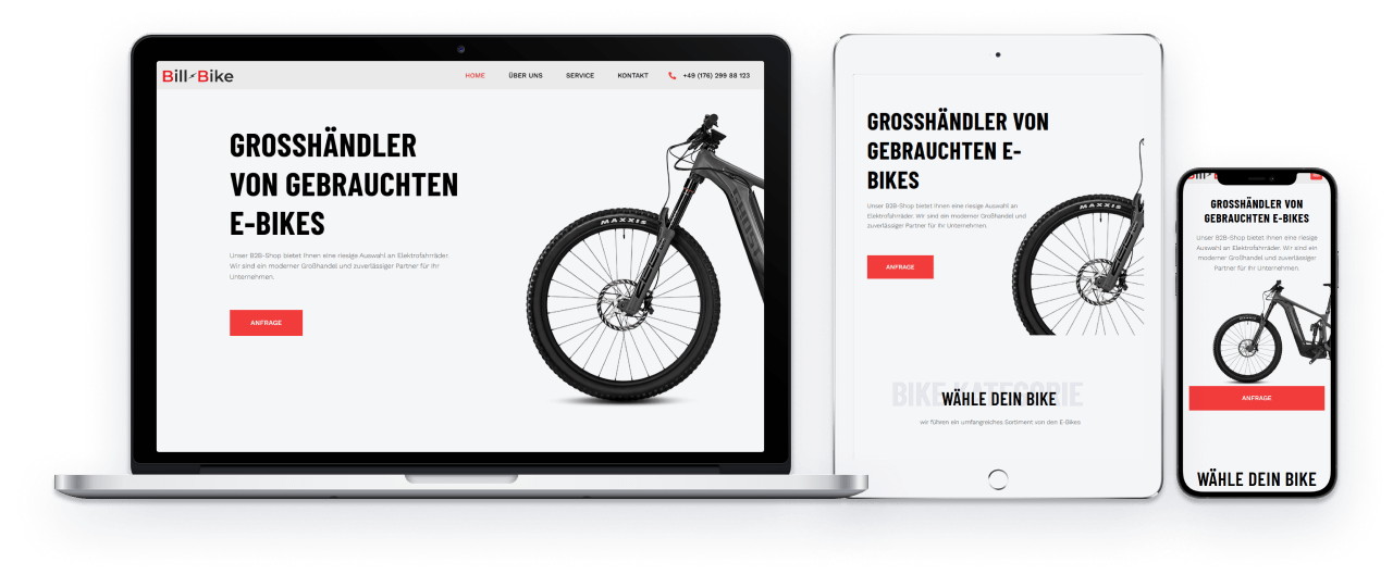 Сайт-візитка для компанії з продажу велосипедів у Німеччині